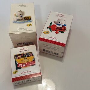 Hallmark Keepsake Crayola ornaments set of 3